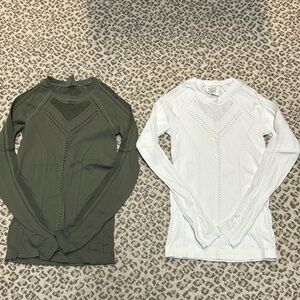 Athleta long sleeve laser cut XS